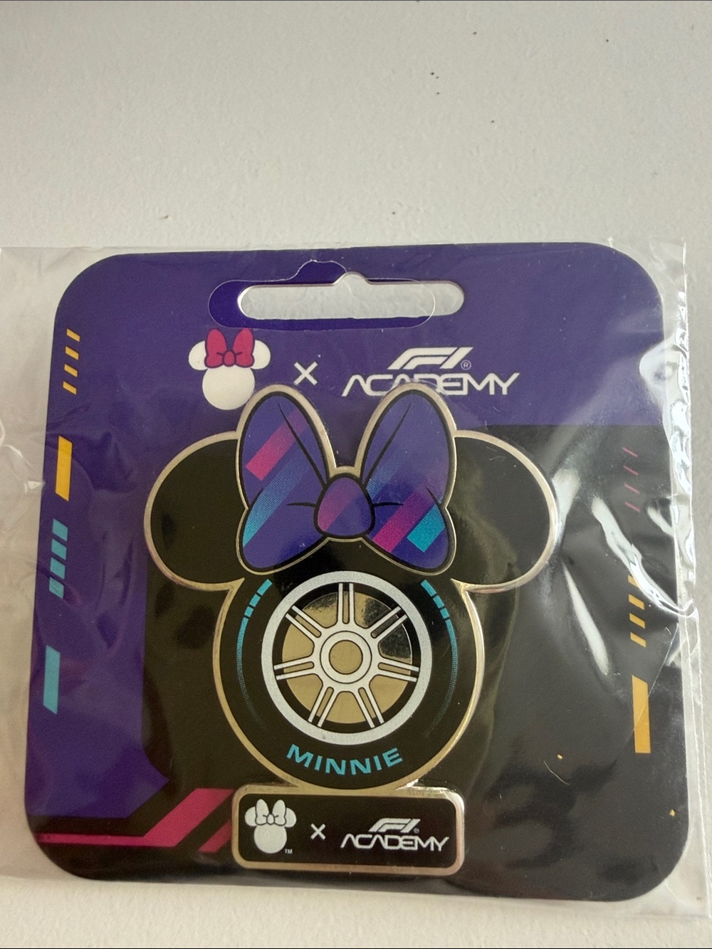 Disney Minnie Mouse Purple Black Blue Enamel Pin